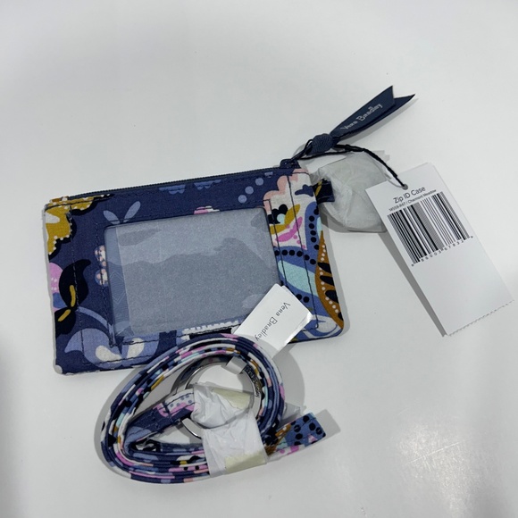 NEW Vera Bradley Grey "Charmont Meadow" Zip ID & Lanyard set **Retired Pattern** - Picture 2 of 4